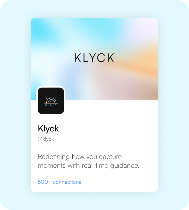 KLYCK Launch Identity Visual Consistency visual